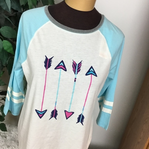 Relativity Small aqua arrow intimates sleep top - Picture 7 of 10